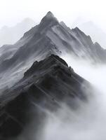 AI generated Minimalist photography of mountains. High-resolution. AI Generative photo