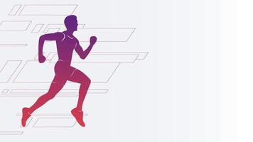 Runner Silhouettes Vector Illustration for Banner, Poster, or Background with Copy Space