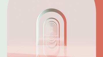 a colorful hallway tunnel with an arch loop animated background video