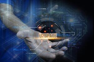 Update application software and hardware upgrade technology concept, AI upgrade photo