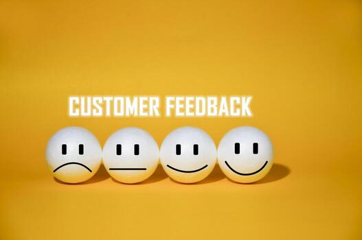 User give rating to service experience on online application, Customer review satisfaction feedback survey concept, Customer can evaluate quality of service leading to reputation ranking of business photo