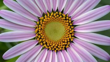 AI generated Abstract background texture of violet daisy flower center, anthers photo