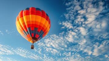 AI generated Hot Air Balloon Soaring in Blue Sky photo