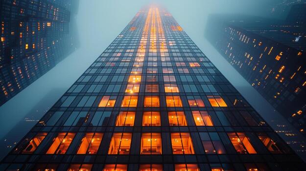 AI generated Towering Building Covered in Windows photo