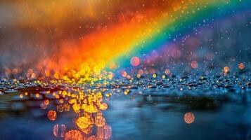 AI generated Bright Rainbow Shining in the Sky photo