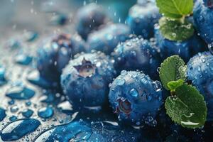 AI generated Blueberries Arranged on a Table photo