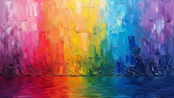 AI generated Rainbow Colored Substance Painting photo