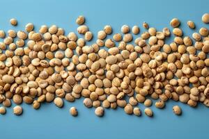 AI generated Pile of Chickpeas on Blue Background photo