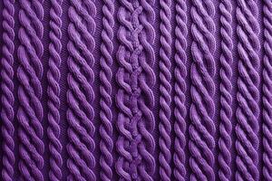 AI generated Soft Purple sweater pattern yarn. Generate Ai photo