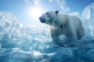 AI generated Transparent Polar bear ice. Generate Ai photo