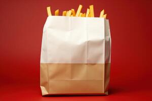AI generated Crumpled Paper bag of fast food photo. Generate Ai photo