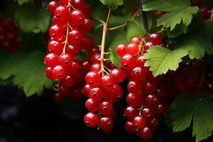 AI generated Miniature Red currant berries. Generate Ai photo