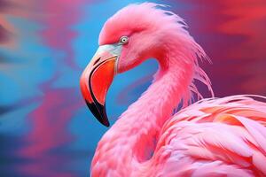 AI generated Radiant Pink flamingo safari. Generate Ai photo