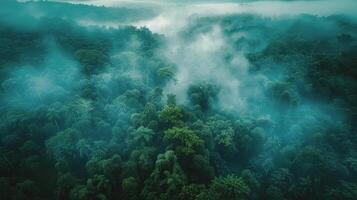 AI generated Lush Green Forest Landscape photo