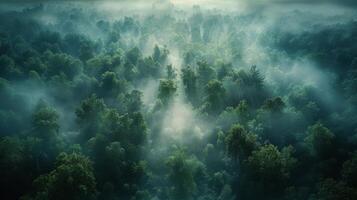 AI generated Lush Green Forest Landscape photo