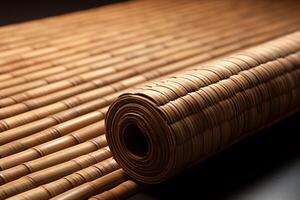 AI generated Durable Rolled bamboo mat banner. Generate Ai photo