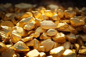 AI generated Resplendent Pile of gold nuggets. Generate ai photo