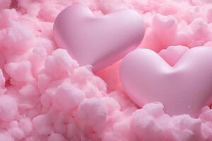 AI generated Romantic Pink heart foam. Generate Ai photo
