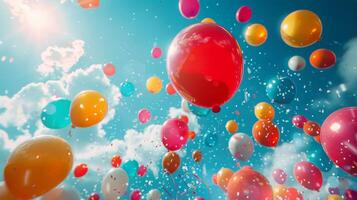 AI generated Bunch of Balloons Floating in the Air photo