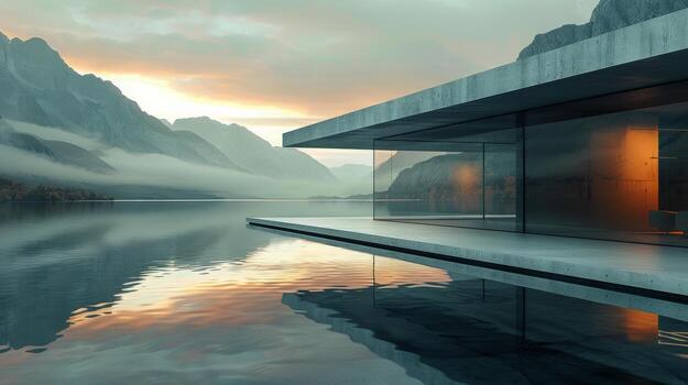 AI generated Spacious Room With Multiple Windows photo