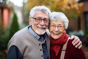 AI generated Content Smiling senior couple. Generate ai photo