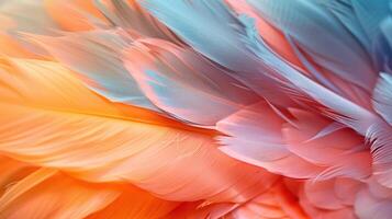 AI generated Abstract background of colorful feathers photo