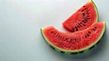 AI generated A Slice of Watermelon on a White Surface photo