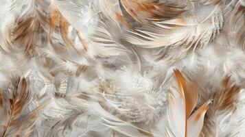 AI generated Abstract wallpaper composed of close-up views of feathers photo