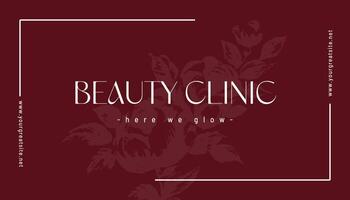 Maroon Flower  Minimalist Beauty Clinic Business Card template