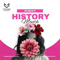 social media post for women history month template