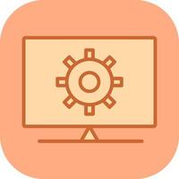 icono de vector de configuración de computadora