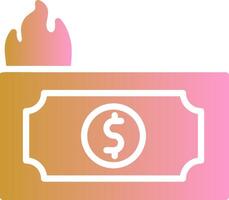 Dollar on Fire Vector Icon