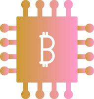 Bitcoin Chip Vector Icon