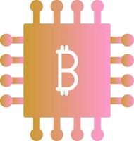 icono de vector de chip bitcoin