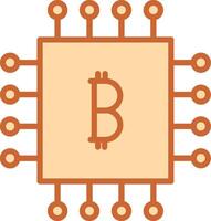 icono de vector de chip bitcoin