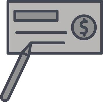 icono de vector de cheque de escritura