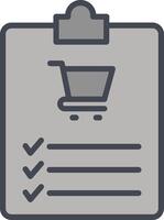 icono de vector de lista de compras