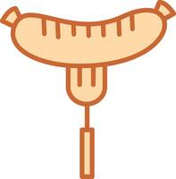 Sausage on Fork Vector Icon