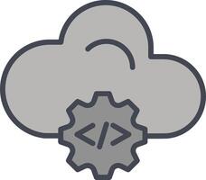 icono de vector de codificación de nube