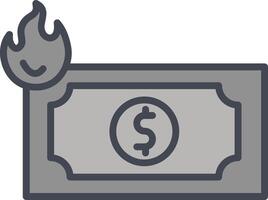 Dollar on Fire Vector Icon