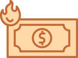 Dollar on Fire Vector Icon