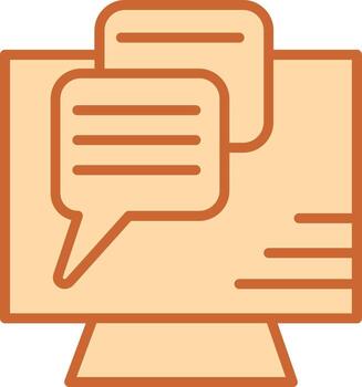 Computer Chatting Vector Icon