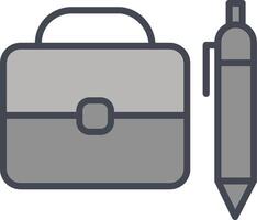 Briefcase and Pen Vector Icon