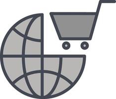 icono de vector de compras del mundo