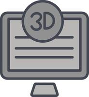 3d calidad pantalla vector icono