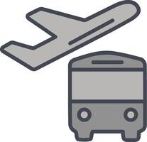 autobús en el icono de vector de aeropuerto