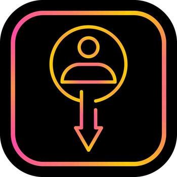 icono de vector de usuario abajo