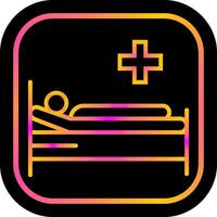 paciente cama vector icono