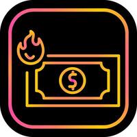 Dollar on Fire Vector Icon