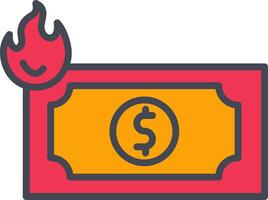 Dollar on Fire Vector Icon